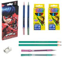 Kit Escolar Infantil Desenho P Colorir Miraculous Ladybug