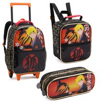 Kit Escolar Infantil Estampa de Personagem Mochila de Rodinhas Lancheira Térmica Estojo Resistente Reforçado P/ Meninos Kit Escolar Infantil Estampa de Personagem Mochila de Rodinhas Lancheira Térmica Estojo Resistente Reforçado P/ Meninos