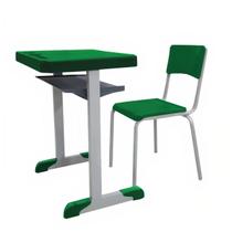 Kit Escolar Infantil Individual VERDE (Mesa e Cadeira) INFANTIL 03 a 06 Anos REALPLAST COR VERDE
