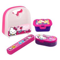 Kit Escolar Infantil Lancheira Pote Para Alimentos + Estojo Multiuso Saboneteira Sonic Hello Kitty -
