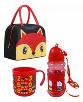 Kit Escolar Infantil Lancheira Termica, Caneca E Garrafa 3d Emborrachada Alto Relevo Kit Escolar Infantil Lancheira Termica, Caneca E Garrafa 3d Emborrachada Alto Relevo