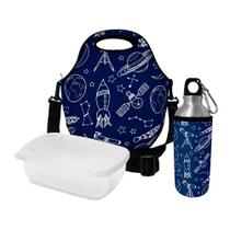 Kit Escolar Infantil Lancheira Térmica + Pote Marmita + Squeeze de Alumínio ISOPRENE Foguetes Kit Escolar Infantil Lancheira Térmica + Pote Marmita + Squeeze de Alumínio ISOPRENE Foguetes