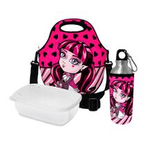 Kit Escolar Infantil Lancheira Térmica + Pote Marmita + Squeeze de Alumínio ISOPRENE Menina Vampira Kit Escolar Infantil Lancheira Térmica + Pote Marmita + Squeeze de Alumínio ISOPRENE Menina Vampira
