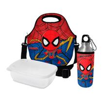 Kit Escolar Infantil Lancheira Térmica + Pote Marmita + Squeeze de Alumínio ISOPRENE Menino Aranha Kit Escolar Infantil Lancheira Térmica + Pote Marmita + Squeeze de Alumínio ISOPRENE Menino Aranha