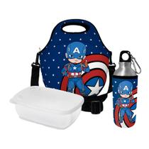 Kit Escolar Infantil Lancheira Térmica + Pote Marmita + Squeeze de Alumínio ISOPRENE Menino Capitão Kit Escolar Infantil Lancheira Térmica + Pote Marmita + Squeeze de Alumínio ISOPRENE Menino Capitão