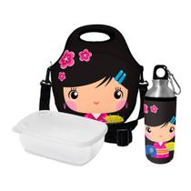 Kit Escolar Infantil Lancheira Térmica + Pote Marmita + Squeeze de Alumínio ISOPRENE Princesa Manu Kit Escolar Infantil Lancheira Térmica + Pote Marmita + Squeeze de Alumínio ISOPRENE Princesa Manu
