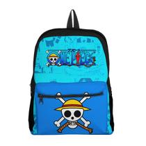 Kit Escolar Infantil Mochila com Bolso e Estojo Estampa Piratas Chapéu de Palha Aventura Meninos