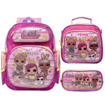 Kit Escolar Infantil Mochila de Costas LOL Surprise Meninas