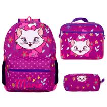 Kit Escolar Infantil Mochila de Costas Marie Roxa Toys 2U