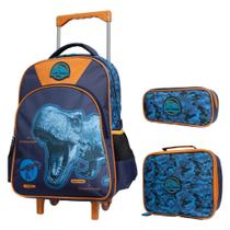 Kit Escolar Infantil Mochila de Rodinha Lancheira e Estojo Lost World Yins YS42188