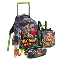 Kit Escolar Infantil Mochila + Estojo + Lancheira + Lápis de cor Borracha e Apontador Criança Menino Menina Colorido Porta Lápis Aula