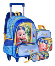 Kit Escolar Infantil Mochila Rodinha Looloo Kids com Lancheira e Estojo Youtube Oficial