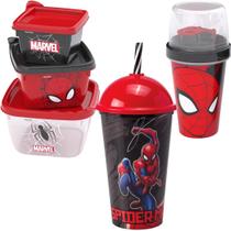 Kit Escolar Infantil Plasutil Homem Aranha 5 Itens