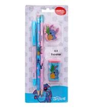 Kit Escolar Infantil Stitch Caneta, lápis 5 Peças Molin