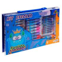 Kit Escolar Infantil Turminha do Assombro Boy 94 Peças de Colorir Art Brink