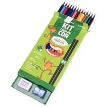 Kit Escolar Infantil Volta As Aulas Lápis De Cor Apontador Borracha Com 16 Peças Kit Escolar Infantil Volta As Aulas Lápis De Cor Apontador Borracha Com 16 Peças