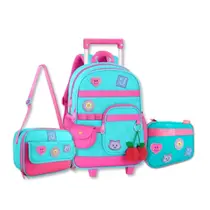 Kit Escolar Juju Teofilo Mochila Rodinhas Lancheira e Estojo Kit Escolar Juju Teofilo Mochila Rodinhas Lancheira e Estojo