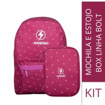 Kit Escolar Juvenil Rabisk Bolt Mochila Impermeável RK2418 + Estojo Box RK2422