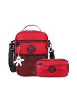 Kit Escolar Lancheira Bag+Estojo Multi Vermelho Minnie Mouse