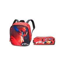 Kit Escolar Lancheira E Estojo Duplo Miraculous Ladybug