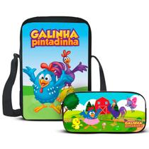 Kit Escolar Lancheira E Estojo Galinha Infantil Volta as Aulas