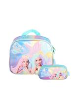 Kit Escolar Lancheira+Estojo Triplo Barbie Magic - Verde Kit Escolar Lancheira+Estojo Triplo Barbie Magic - Verde