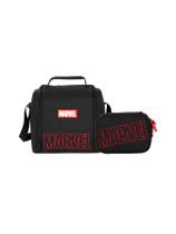 Kit Escolar Lancheira Térmica + Estojo Box Marvel