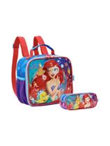 Kit Escolar Lancheira Térmica + Estojo Duplo Ariel Sereia Kit Escolar Lancheira Térmica + Estojo Duplo Ariel Sereia