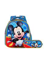 Kit Escolar Lancheira Térmica+Estojo Duplo Mickey Mouse