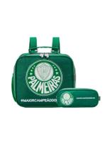 Kit Escolar Lancheira Térmica + Estojo Triplo Palmeiras