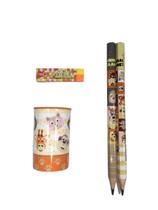 Kit escolar lápis e apontador Jumbo + borracha Multimarcas