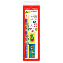 Kit Escolar Lápis HB + Apontador + Borracha Botânica 370523 - Faber