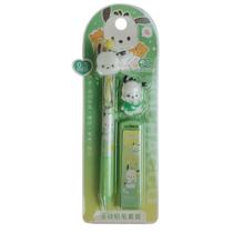 Kit Escolar Lapiseira + Grafite 0.5mm + Borracha Turma Hello Kitty Sanrio, Kuromi, My Melody Divertida Kwaii