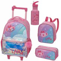 Kit Escolar Lilica Ripilica Coleção 2025 Original Pacific Mochila Mala Com Rodinhas + Lancheira + Estojo + Garrafinha
