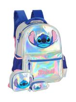 Kit Escolar Lilo Stitch 3D Mochila Costas+Lancheira+Estojo