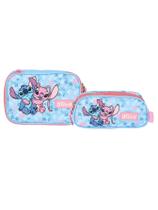 Kit Escolar Lilo Stitch Estojo Box + Estojo Triplo Premium Kit Escolar Lilo Stitch Estojo Box + Estojo Triplo Premium