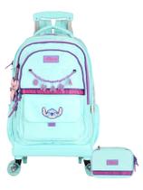 Kit Escolar Lilo Stitch Mochila 4 Roda + Estojo box Original