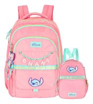 Kit Escolar Lilo Stitch Mochila Costas + Lancheira Térmica
