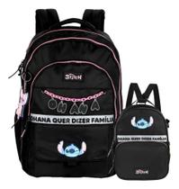 Kit Escolar Lilo Stitch Mochila Costas + Lancheira Térmica