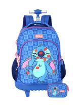 Kit Escolar Lilo Stitch Mochila Rodas+Estojo Box 741