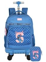 Kit Escolar Lilo Stitch Mochila Rodas + Estojo Box Kit Escolar Lilo Stitch Mochila Rodas + Estojo Box