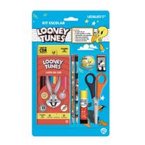 Kit Escolar Looney Tunes 18 Peças Leo&Leo Kit Escolar Looney Tunes 18 Peças Leo&Leo