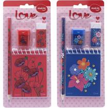 Kit Escolar Love 1LAP+1APO+1BOR+1BLOCO/NOT - Molin Kit Escolar Love 1LAP+1APO+1BOR+1BLOCO/NOT - Molin
