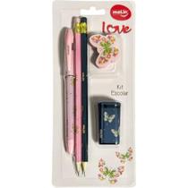 Kit Escolar Love Borboletas 5 Peças Kit Escolar Love Borboletas 5 Peças
