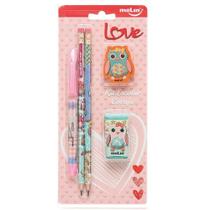 Kit Escolar Love Coruja 5 Peças Molin Personalizado Kit Escolar Love Coruja 5 Peças Molin Personalizado
