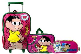 Kit Escolar Magali Mingau : Mochila de Rodinhas + Lancheira Térmica + Estojo Simples
