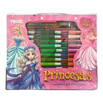 Kit Escolar Maleta Estojo Pintura Canetinhas Aquarela 150 Pç PRINCESAS Kit Escolar Maleta Estojo Pintura Canetinhas Aquarela 150 Pç PRINCESAS