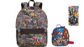 Kit Escolar Marvel Comics Mochila De Costas + Lancheira