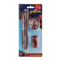 Kit Escolar Marvel Spider Man Molin com 1 Caneta Azul 2 Lápis Grafite 1 Borracha e 1 Apontador Cores Sortidas Kit Escolar Marvel Spider Man Molin com 1 Caneta Azul 2 Lápis Grafite 1 Borracha e 1 Apontador Cores Sortidas