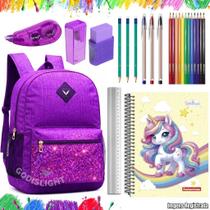 Kit Escolar Material Com ou Sem Mochila Caderno Lápis Borracha Corretivo Completo PREMIUM Modelo2026